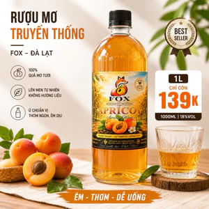 R.ượu Mơ Ngâm Tự Nhiên - Trái Cây Lên Men – Ngọt Dịu Dễ Uống CHAI-1L