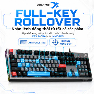 [CHÍNH HÃNG - BH 1 NĂM] Bàn Phím Cơ Gaming XIBERIA XS3100 Optical Axis Hotswap Waterproof LED
