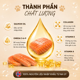 Dầu Cá Hồi Cho Chó LOUIS Cho Mèo Gel Dinh Dưỡng Hỗ Trợ Bổ Sung Vitamin Cần Thiết Cho thú cưng 100ML