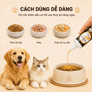 Dầu Cá Hồi Cho Chó LOUIS Cho Mèo Gel Dinh Dưỡng Hỗ Trợ Bổ Sung Vitamin Cần Thiết Cho thú cưng 100ML