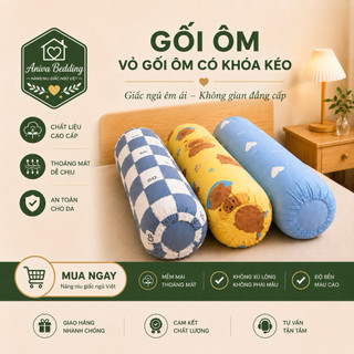 Vỏ Gối Ôm Cotton Thắng Lợi Aniva Bedding Khóa Kéo Cao Cấp Mềm Mịn Thoáng Mát Không Xù Nhiều Mẫu