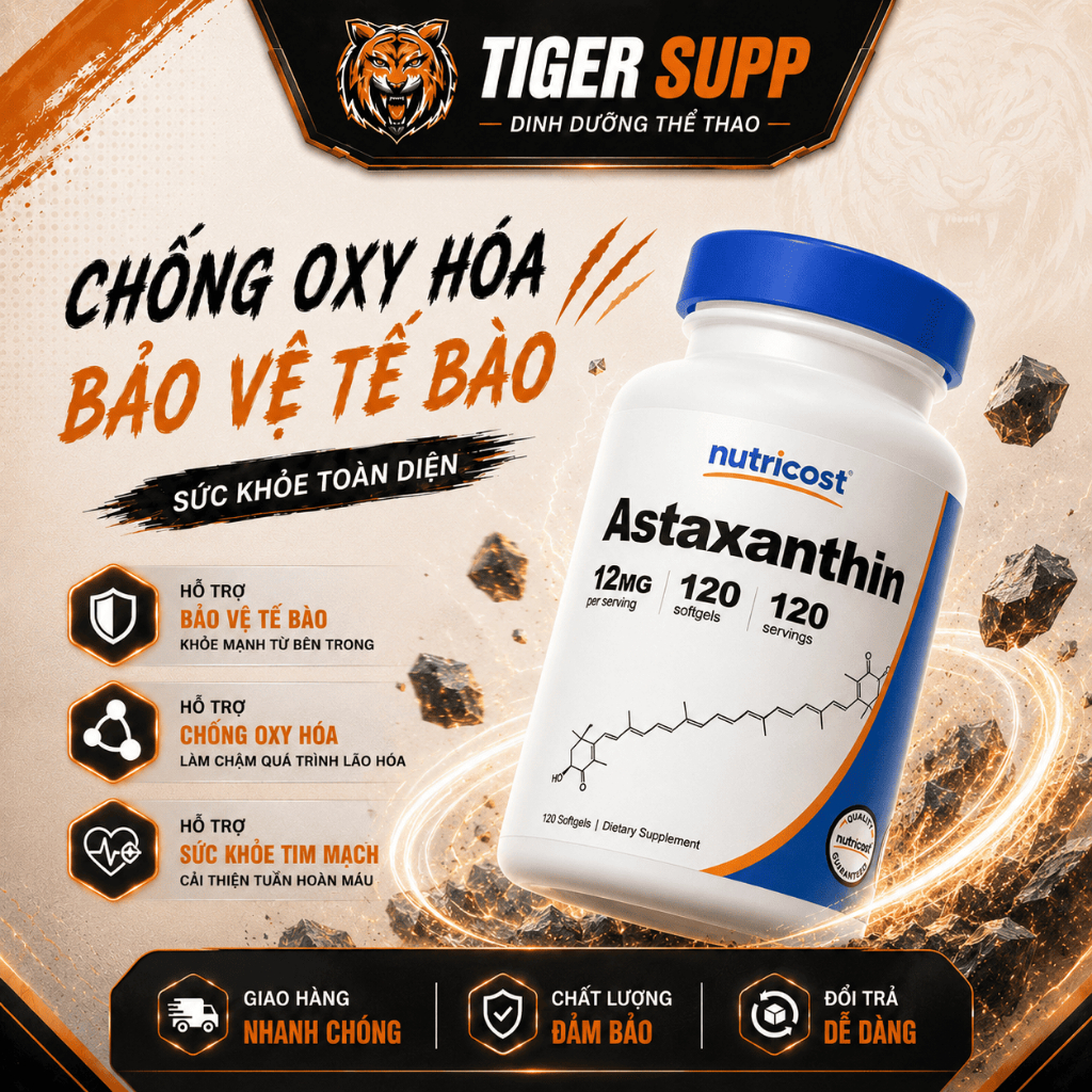 Nutricost Astaxanthin 12mg – Thực Phẩm Bổ Sung