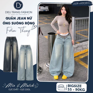 Quần Jean Nam Nữ Ống Cong Form Rộng Lưng Cao Wash New Phong Cách Đường Phố 2KJeans Bigsize QC256