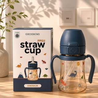 Bộ sưu tập Bình Tập Hút Grosmimi PPSU Cổ rộng cho bé 200/300ml - Nhập Hàn chính hãng