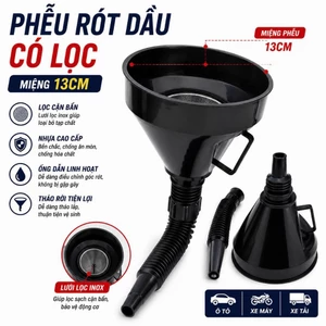 Phễu Rót Dầu Nhớt Ô Tô, Xe Máy Có Tấm Lọc, Miệng 13cm