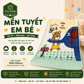 Mền Tuyết Em Bé Aniva Bedding 100x140cm Mềm Mịn Giữ Ấm Chăn Cho Bé 0-6 Tuổi Giặt Máy Không Xù Chính Hãng