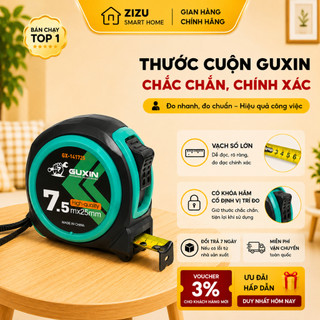 Thước Cuộn Đo GUXIN Đủ Size 3m 5m 7.5m 10m – Bản 1 Mặt Thường & 2 Mặt Phong Thủy