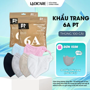 Khẩu trang 6A PT 4 lớp kháng khuẩn mẫu rộng che kín mặt