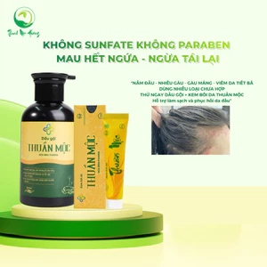 Combo Kem bôi da Thuần Mộc và Dầu gội đầu Thuần Mộc hỗ trợ bôi nấm đầu, nhiều gàu