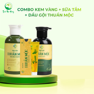 Combo Kem bôi da Thuần Mộc, Sữa Tắm Thuần Mộc và Dầu Gội Thuần Mộc cho người có da nhạy cảm, mẩn ngứa