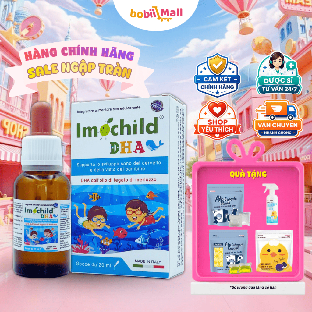 DHA Cá Tuyết Châu Âu IMOCHILD Bé Phát Triển Não Bộ, Tăng Cường IQ Nhận Thức Trí Nhớ, Bảo Vệ Thị Lực