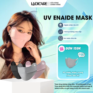Khẩu trang vải chống nắng Enaide thoáng khí ngăn tia UV làm từ vải lụa mềm mịn, tặng kèm thẻ test UV