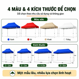 Nhà Bạt Di Động Gấp Gọn 3×3/3×6m Mái Che Cao Cấp Mái che chợ đêm Che Nắng Mưa Ngoài Trời Mái che xe 420D Vải Dù