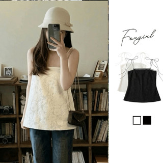 Áo 2 dây nữ ForgirlStudio chất ren ép phối ren lưới cá tính T230