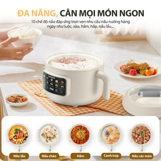 Combo Nồi Điện Đa Năng 10in1 Samono 2Lít DG07 và Máy Xay Thịt mini 0.3L SW-MC200S/ MFC600