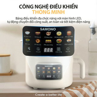 Combo Nồi Điện Đa Năng 10in1 Samono 2Lít DG07 và Máy Xay Thịt mini 0.3L SW-MC200S/ MFC600