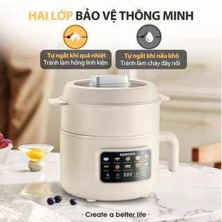 Combo Nồi Điện Đa Năng 10in1 Samono 2Lít DG07 và Máy Xay Thịt mini 0.3L SW-MC200S/ MFC600