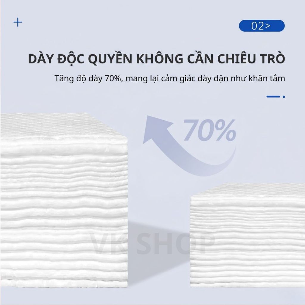 Khăn Khô Đa Năng Cotton Dùng Một Lần - Khăn Giấy Khô Dai Mềm Thấm Hút Tốt, Lau Mặt, Tẩy Trang, Vệ Sinh Cá Nhân Tiện