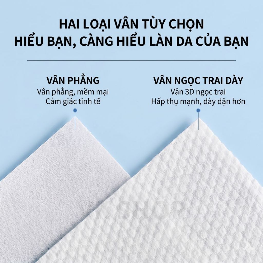 Khăn Khô Đa Năng Cotton Dùng Một Lần - Khăn Giấy Khô Dai Mềm Thấm Hút Tốt, Lau Mặt, Tẩy Trang, Vệ Sinh Cá Nhân Tiện