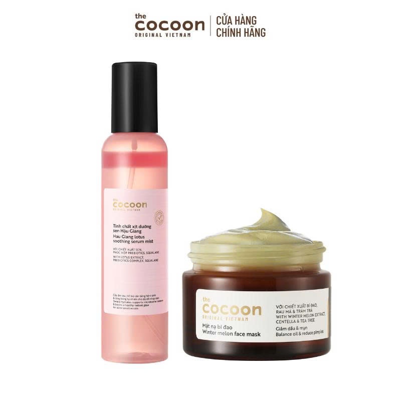[MUA 2 GIẢM 43%] Combo Tinh chất xịt dưỡng sen Hậu Giang 200ml & Mặt nạ bí đao  30ml