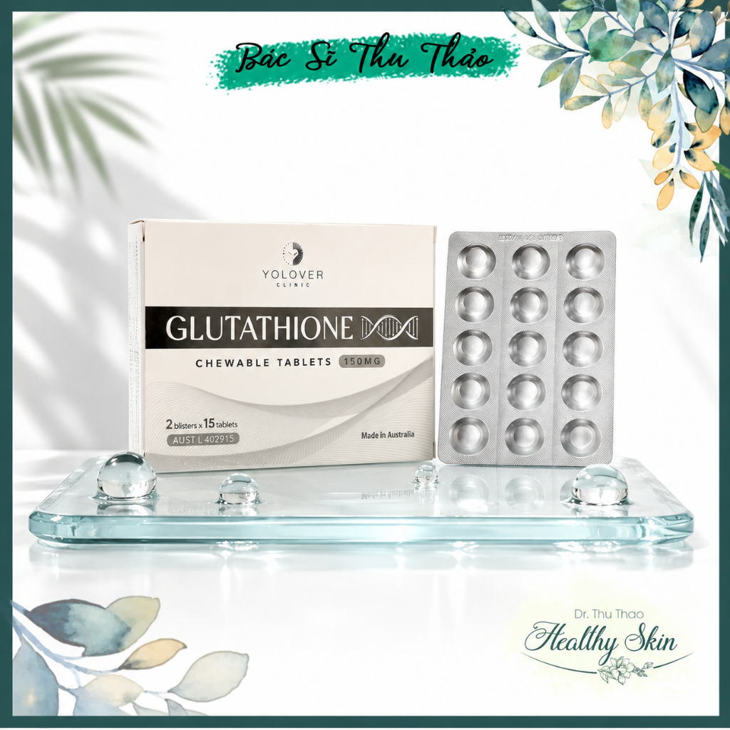 30 viên] Viên ngậm sáng da Glutathion 150mg YOLOVER từ Úc