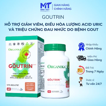 Viên uống Gout giúp giảm viêm và điều hòa lượng acid uric trong cơ thể hỗ trợ giảm đau nhức - Hộp 60 viên - Goutrin.