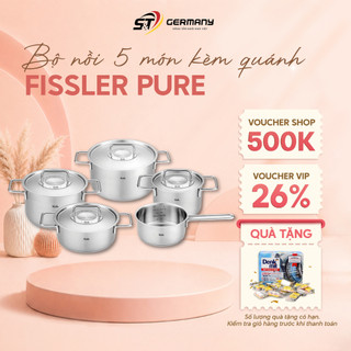 Bộ Nồi FISSLER Pure Collection 5 Món Kèm Quánh Made In Germany, Bộ Nồi Cao Cấp Đa Năng GermanySnT HCM