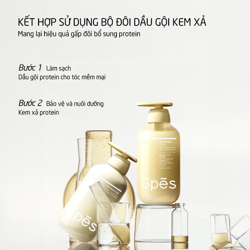 Bộ Dầu Gội Xả SPES Keratin Làm Sạch Bụi Bẩn, Cung Cấp Độ Ẩm , Suôn Mượt Bồng Bềnh 480ml/780ml