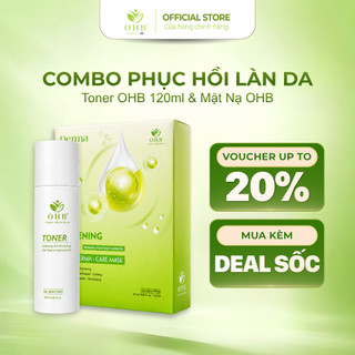 Combo Phục Hồi Làn Da: Toner OHB 120ml & Mặt Nạ OHB dưỡng sáng 10 miếng /1 hộp