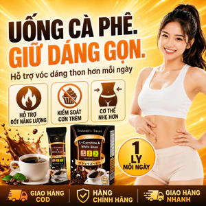 SAUSANDO TWANY Cà Phê L-Carnitine White Bean, Hỗ Trợ Chuyển Hóa Mỡ, Giảm Mỡ Thừa, Kiểm Soát Tinh Bột, Giữ Dáng, 12 Gói