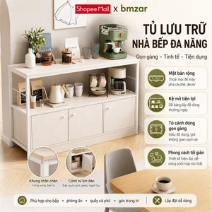 BMZAR Kệ Nhà Bếp Đa Năng Ván gỗ dày Kệ để lò vi sóng Cửa tủ chống bụi Tủ bếp cao cấp