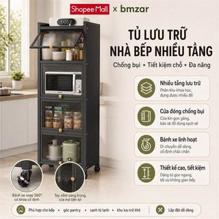 Tủ bếp Đa Năng thép chiều dài 35cm Kệ tủ đa năng Chống bụi Có bánh xe Tủ đựng đồ nhà bếp Tiết kiệm không gian