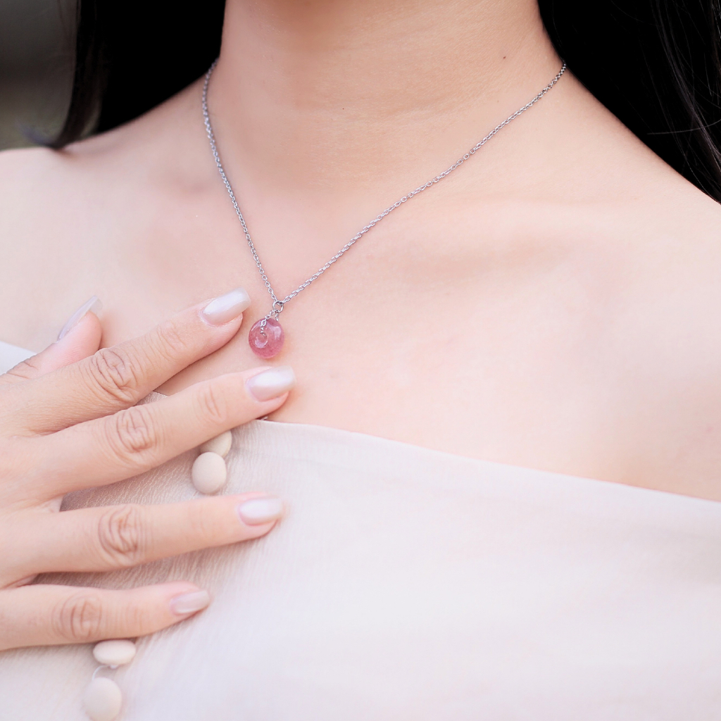 Dây Chuyền Thép Mặt Đá Đồng Điếu Peace Buckle Liugems - Vòng Cổ Nữ Bản Mảnh Thời Trang, Quà Tặng Ý Nghĩa DCT09