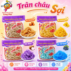 Trân Châu Sợi LONG PHÚ Gói 1kg Có nhiều vị - Topping Nguyên Liệu Trà Sữa Dẻo Dai Thơm Mềm