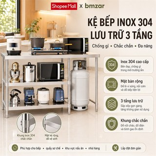 BMZAR Kệ bếp gas 3 tầng 100*40*80CM Kệ nhà bếp cao cấp Khả năng chịu tải 150kg Kệ Để Đồ