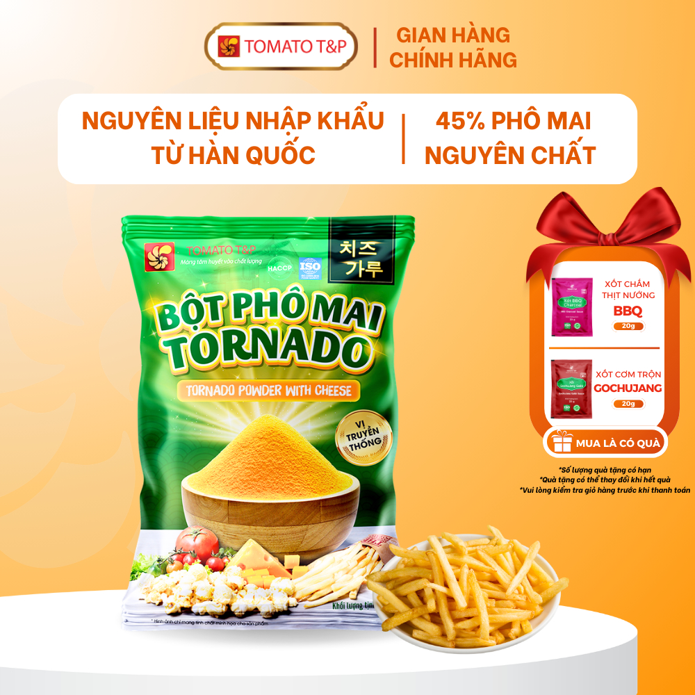 Bột phô mai Tornado truyền thống – Gói 100g – Tomato T&P dùng để lắc khoai, làm bánh, sốt phô mai