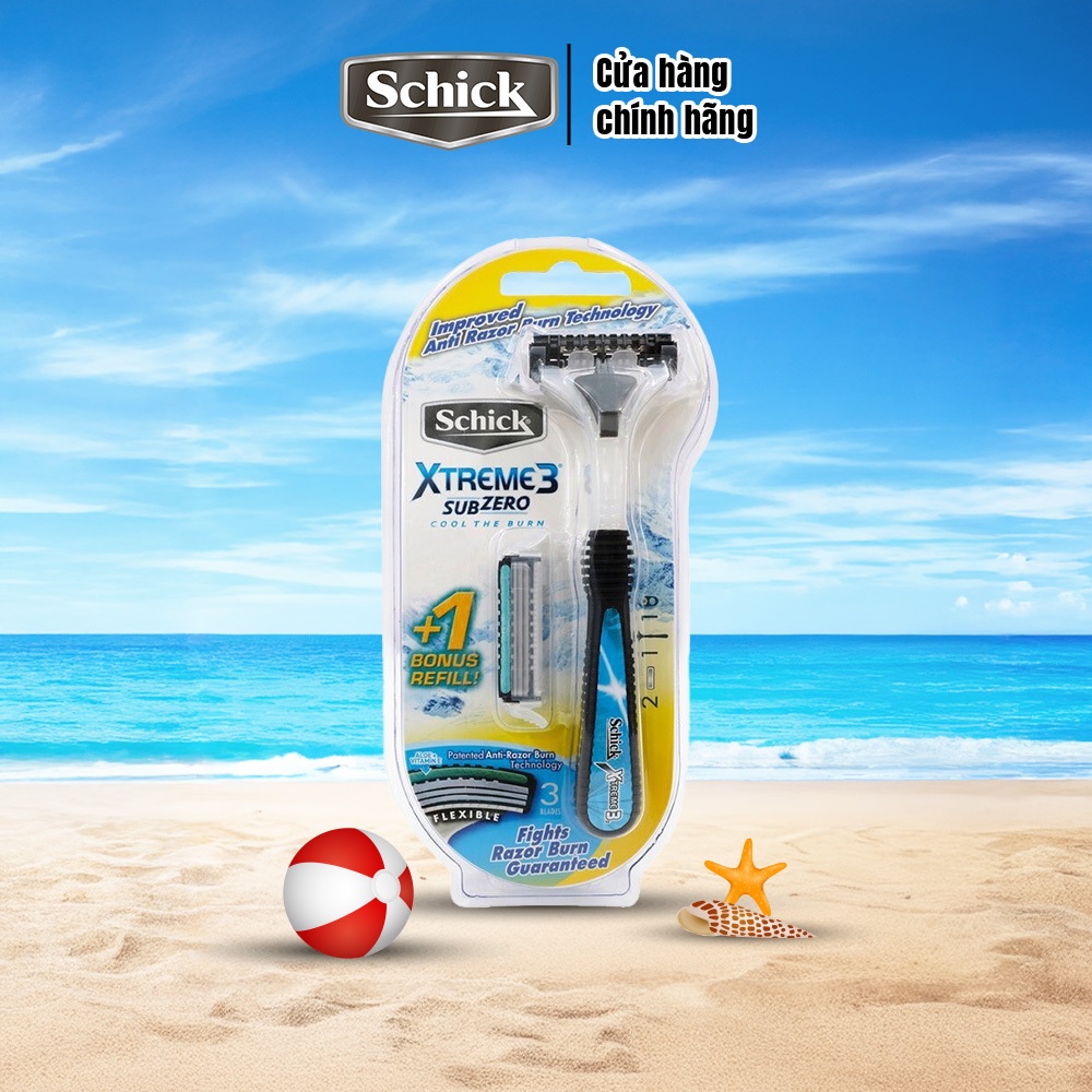 [Vỉ 1 Cán Và 2 Lưỡi] Dao Cạo Schick Có Thể Thay Lưỡi Dành Cho Nam Xtreme3 2S