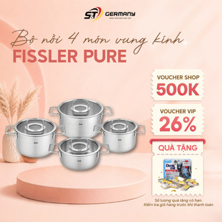 HCM Bộ nồi FISSLER Pure Collection 4 món vung kính made in Germany chất liệu thép không gỉ18/10 cao cấp GermanySnT 70171