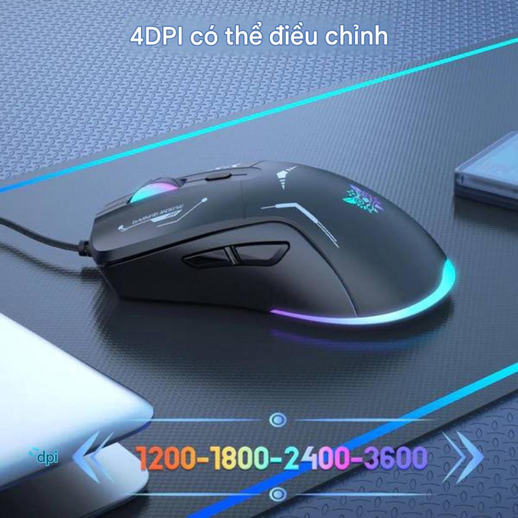 Chuột Gaming Onikuma CW917, Có Dây Dài 1.3m, Có Đèn RGB 7 Màu, DPI 3600, 6 Nút Bấm, Bảo Hành Uy Tín
