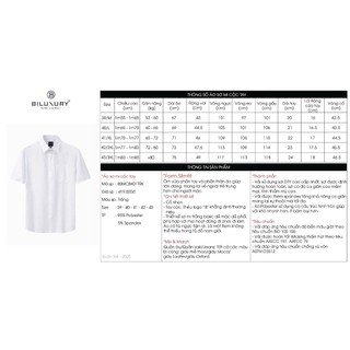 [T7_SALE 30%_HT] Áo Sơ Mi Nam Ngắn Tay 8SMCB401TRK/8SMCB412TRK Biluxury Form Slimfit Chống Nhăn Chống Tia UV Co Giãn