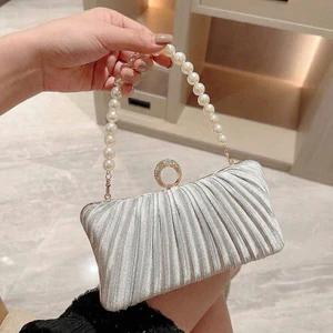 Clutch Ví nữ dự tiệc lụa nhún kèm dây trai cao cấp sang trọng MUN STORE CVO26