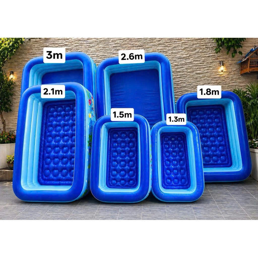 Bể Bơi Phao 1M5 Cho Bé, Hồ Bơi 2 Tầng, 3 Tầng Đáy Đôi Đủ Các Kích Cỡ