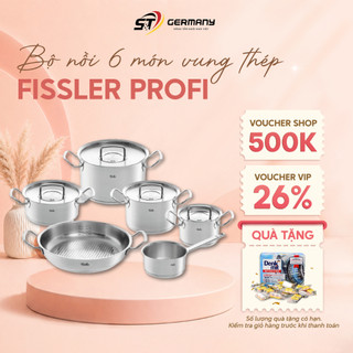 Bộ Nồi Fissler Profi Set 6 Vung Thép Siêu Cao Cấp Kèm Quánh Và Chảo Thép Không Gỉ GermanySnT HCM 70063