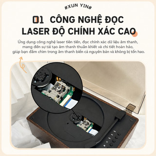 Máy nghe CD retro CD player bluetooth máy phát nhạc CD loa CD mini máy nghe nhạc cổ điển, hỗ trợ CD Bluetooth USB âm tha