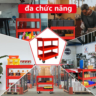 Xe đẩy dụng cụ đồ nghề 3 tầng bánh xe xoay 360 độ Đựng Đồ Gia Đình Sửa Chữa Đa Năng Tải trọng 300 KG