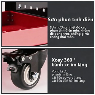 Xe đẩy dụng cụ đồ nghề 3 tầng bánh xe xoay 360 độ Đựng Đồ Gia Đình Sửa Chữa Đa Năng Tải trọng 300 KG
