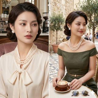 [N642] Choker Dây Chuyền Áo Dài, Dây Chuyền Áo Tấc, Vòng Cổ Áo Cưới 3 Sợi Ngọc Trai Nhân Tạo - DAISYN