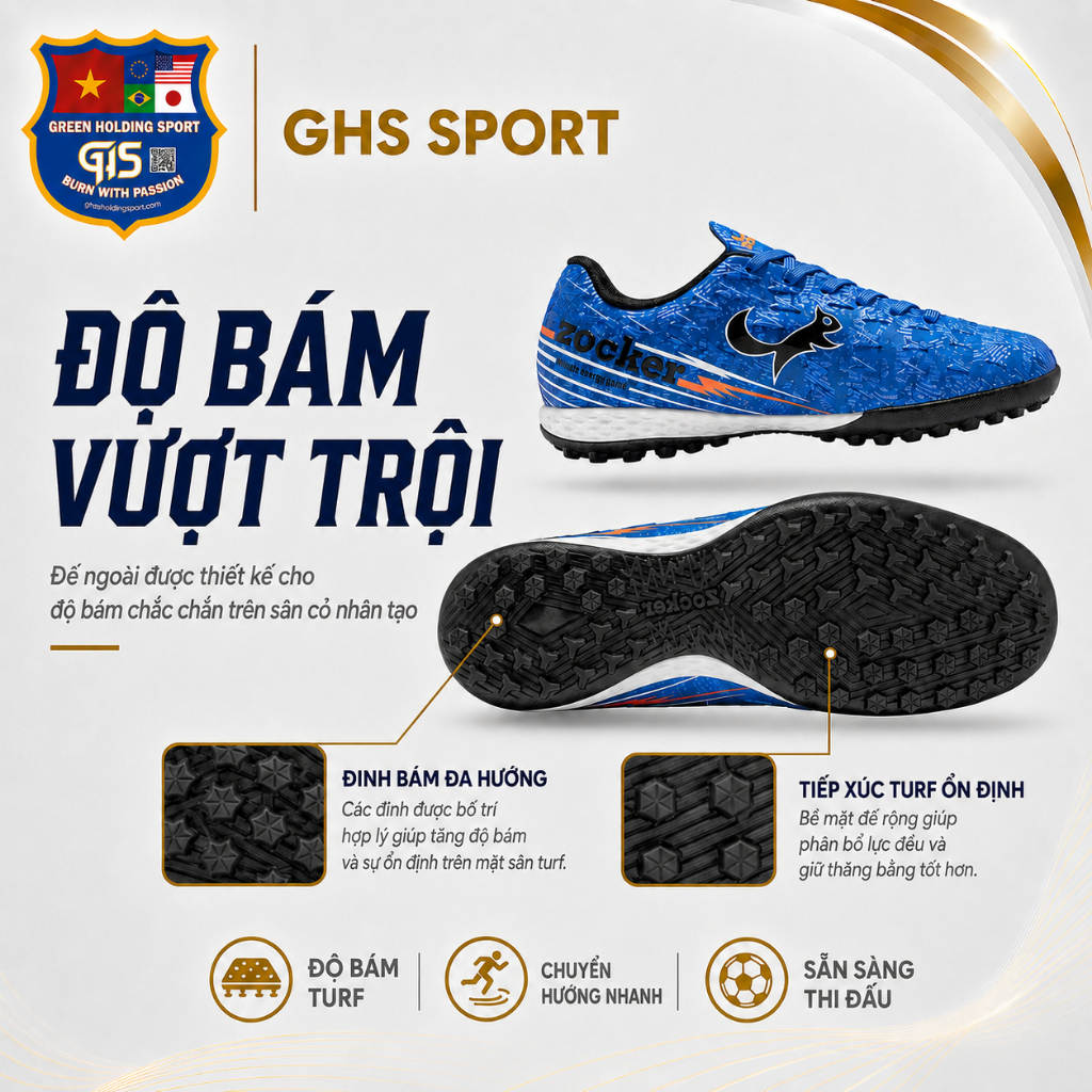 Giày Đá Bóng Zocker Winner Energy Gen 2 Đinh TF Sân Cỏ Nhân Tạo Da PU Mềm Êm Chống Chính Hãng | BigBuy360 - bigbuy360.vn