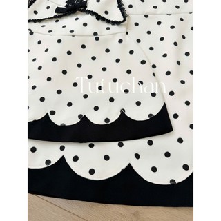 [ Tutuchan - Coco Dres ] Đầm thiết kế mẹ và bé chấm bi phối ren - TV019