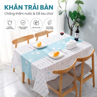ZiinlLife Khăn Trải Bàn Bàn Ăn Hình Chữ Nhật, Phong Cách Cổ Điển, Chống Thấm, Chống Trơn, Bền Màu, Trang Trí Nhà Cửa